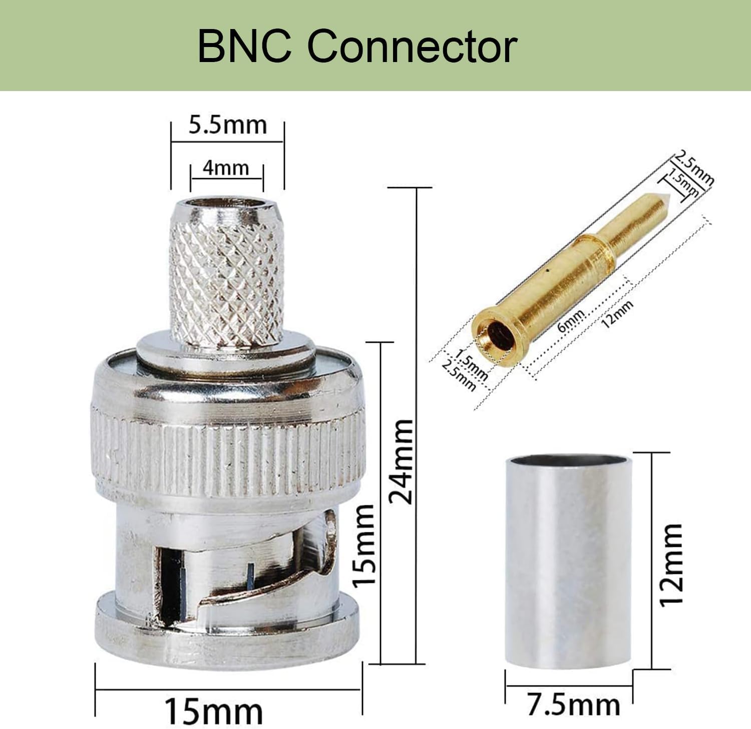 BNC Crimping Tool and BNC Connector Kit | Coaxial Crimper with Interchangeable Dies, 10 pcs BNC Male Crimp Connectors RG59, and Coax Stripper | Compatible with CCTV, Satellite & AV Installations - Image 4