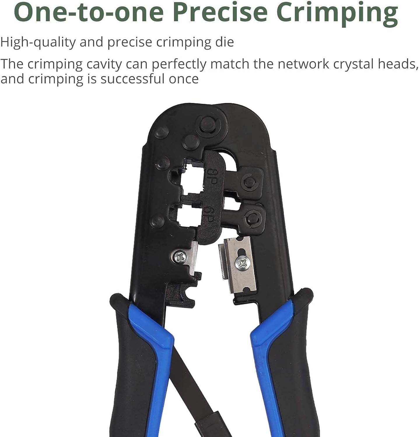 EYPINS Professional RJ45 Crimping Tool Kit with Wire Stripper & Cutter | All-in-One Network Repair Set for Cat5e/RJ11/RJ12 | Home & Office Ethernet Installation Tools - Image 4