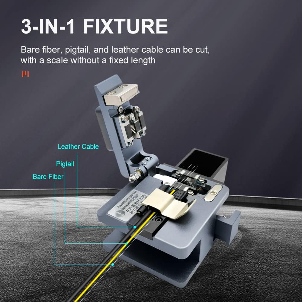 TM20 Fiber Cleaver with 24 Cleaving Spots by Precision CNC Machining, Optical Fiber Cutter Tool with 3 in 1 Fixture and Automatic Rebound Slider Rail - Image 5