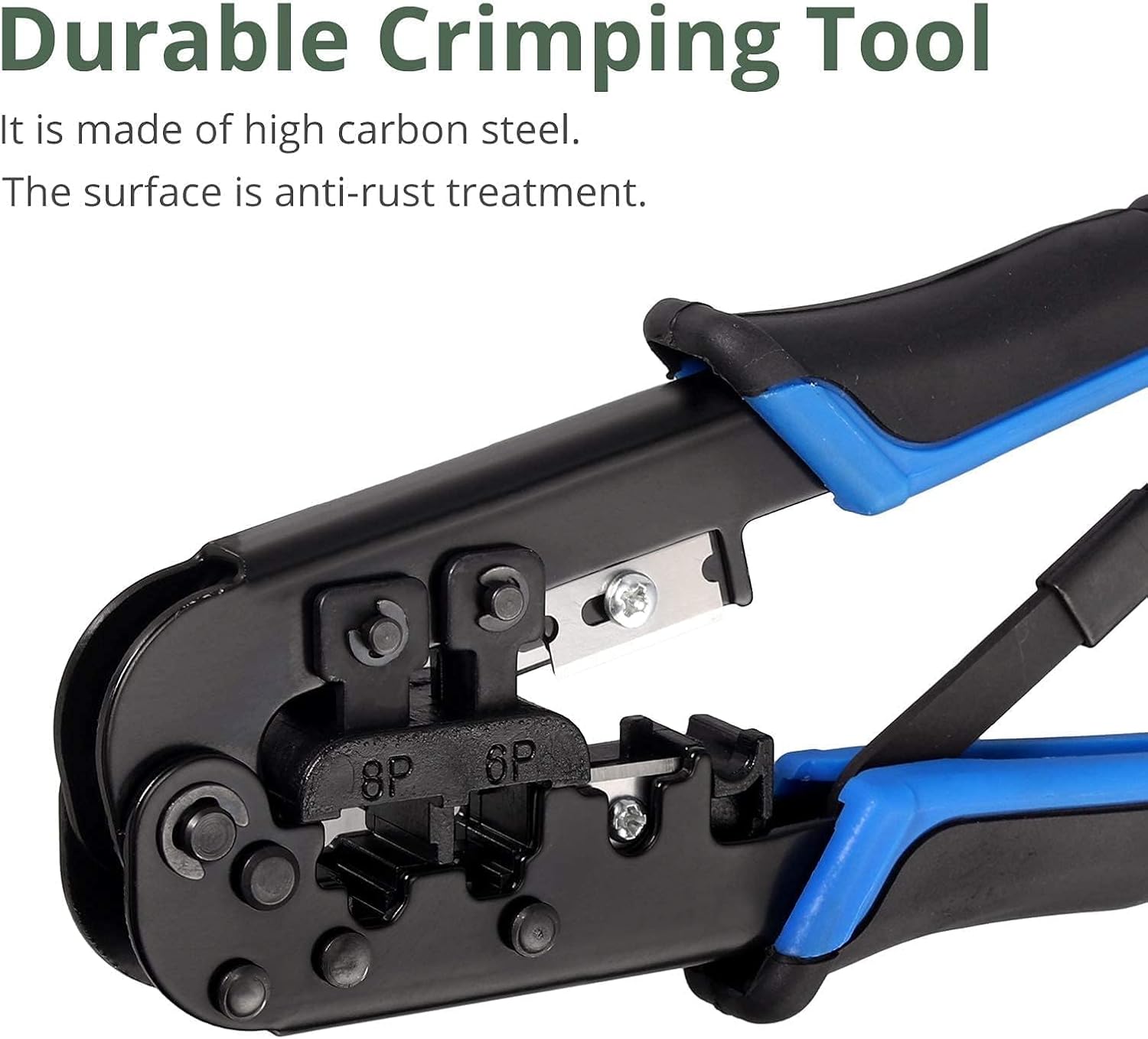 EYPINS Professional RJ45 Crimping Tool Kit with Wire Stripper & Cutter | All-in-One Network Repair Set for Cat5e/RJ11/RJ12 | Home & Office Ethernet Installation Tools - Image 2