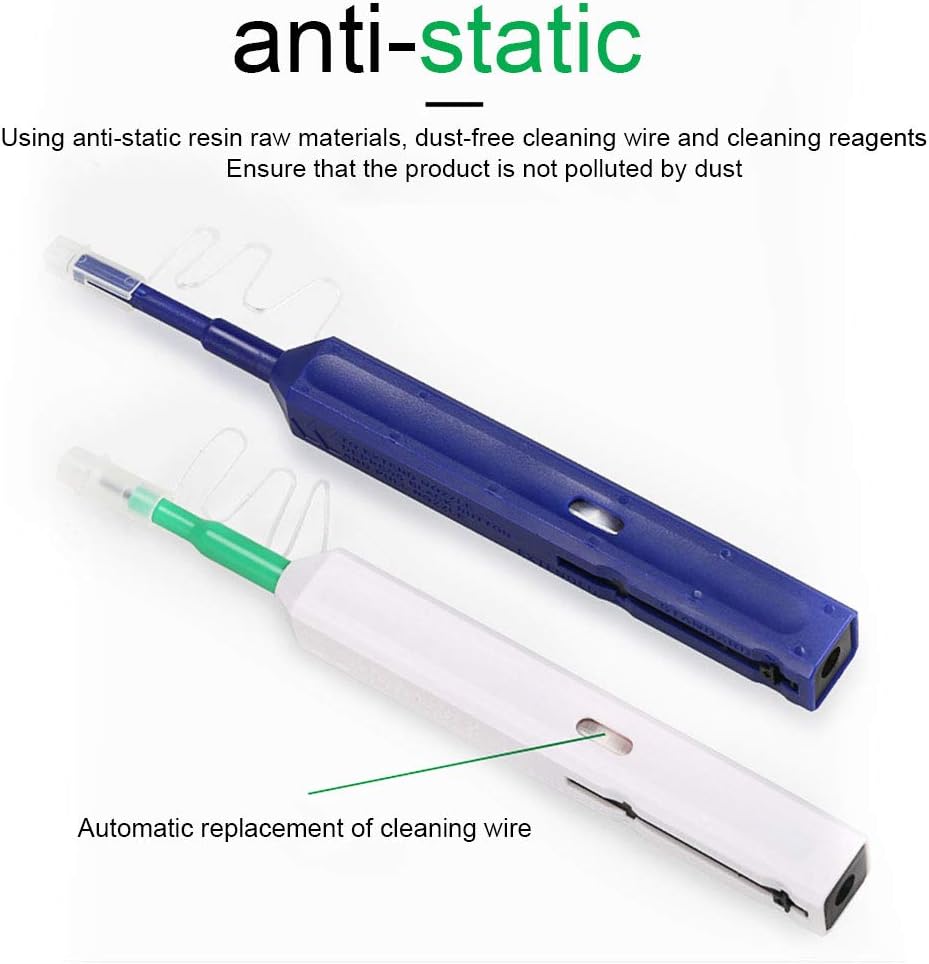POHOVE 2pcs/set Fiber Optic Cleaner, Fiber Connectors Cleaning Pen with 800+ Cleans for 1.25mm LC/MU and 2.5mm SC/ST/FC Ferrules Push Type - Image 4