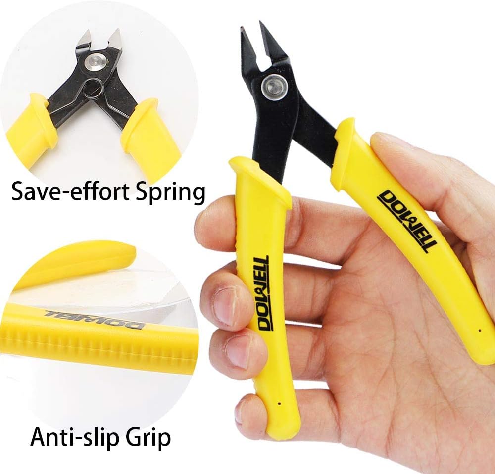 DOWELL Micro Cutter Flush Cutter Electronics Soft Wire Cutter Professional Cutting Copper and Aluminum Wire Cables (1PC) - Image 3