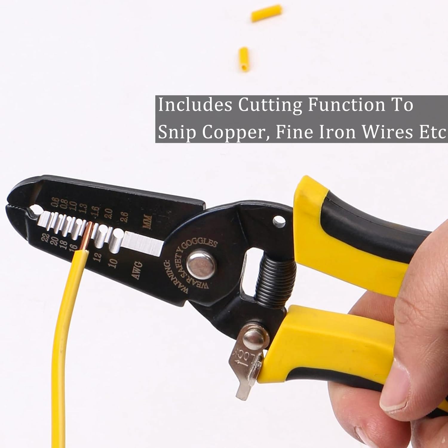7" Precise Wire Strippers,Multi Gauge Wire Strippers, Cable Stripper with Safety Lock,Wire Cutter and Stripper Tool & Wire Crimping Tool,with Ergonomic Handle - Image 4