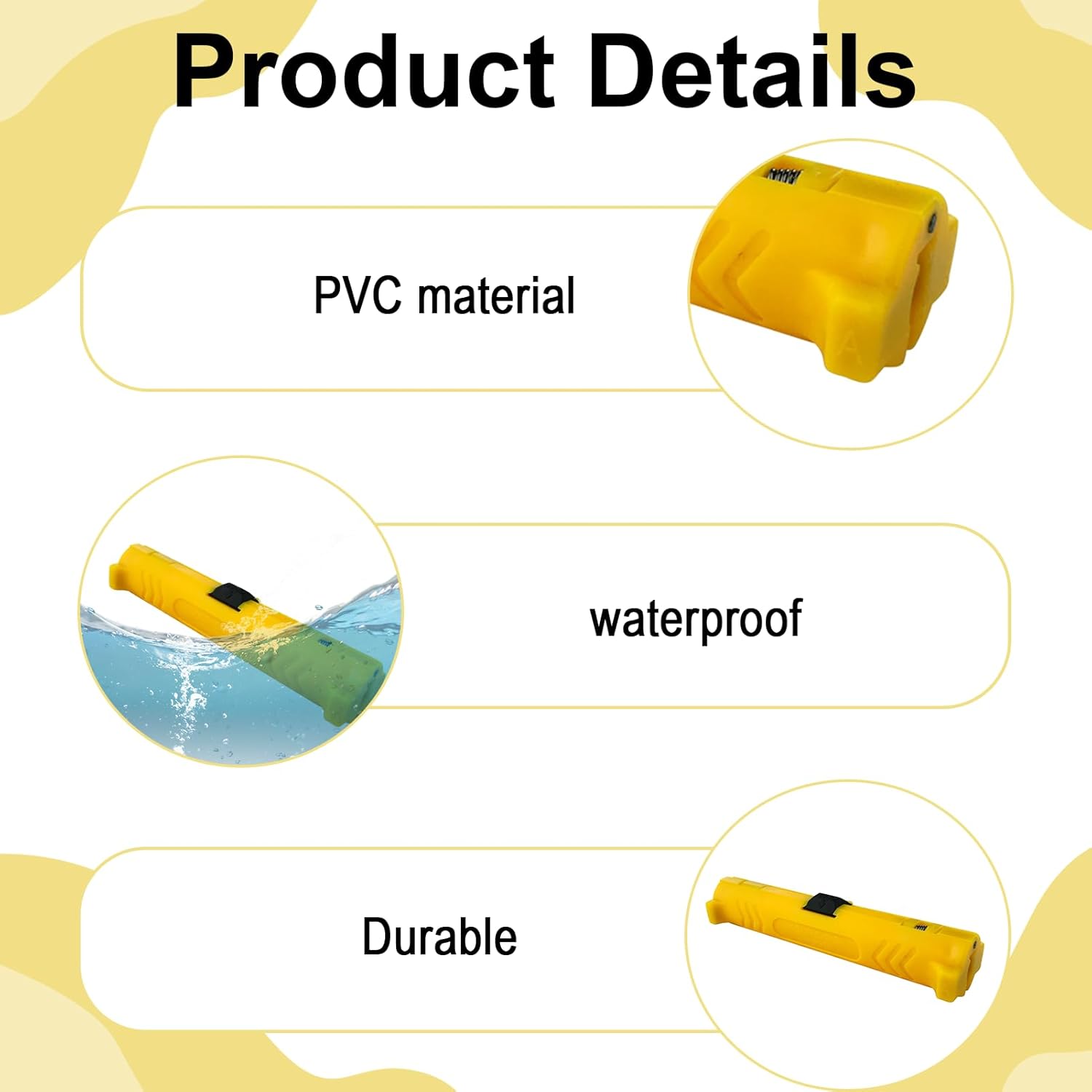 Cable Stripper Tool,Wire Strippers,Wire Strippers Electrical,1CM Stripping Diameter Portable Cable Cutter for Common Coax Cables(Yellow) - Image 3
