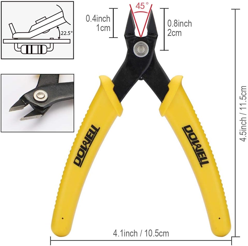 DOWELL Micro Cutter Flush Cutter Electronics Soft Wire Cutter Professional Cutting Copper and Aluminum Wire Cables (1PC) - Image 7