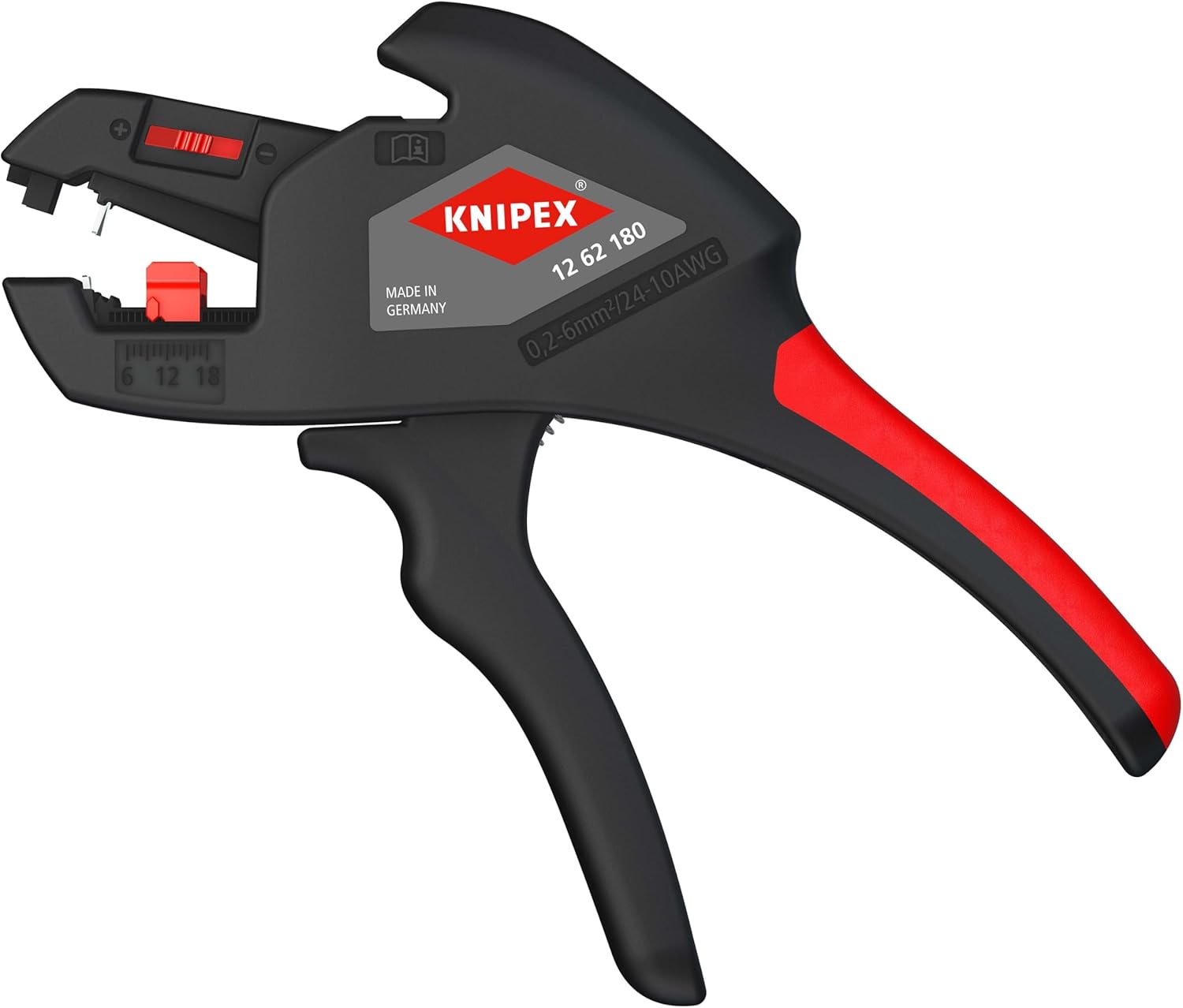 KNIPEX Automatic Insulation Stripper, 0.2-6 mm², with Fine Adjustment, Adjustable Length Stop, Wire Stripper, Wire Stripping Tool, 12 62 180 - Image 9