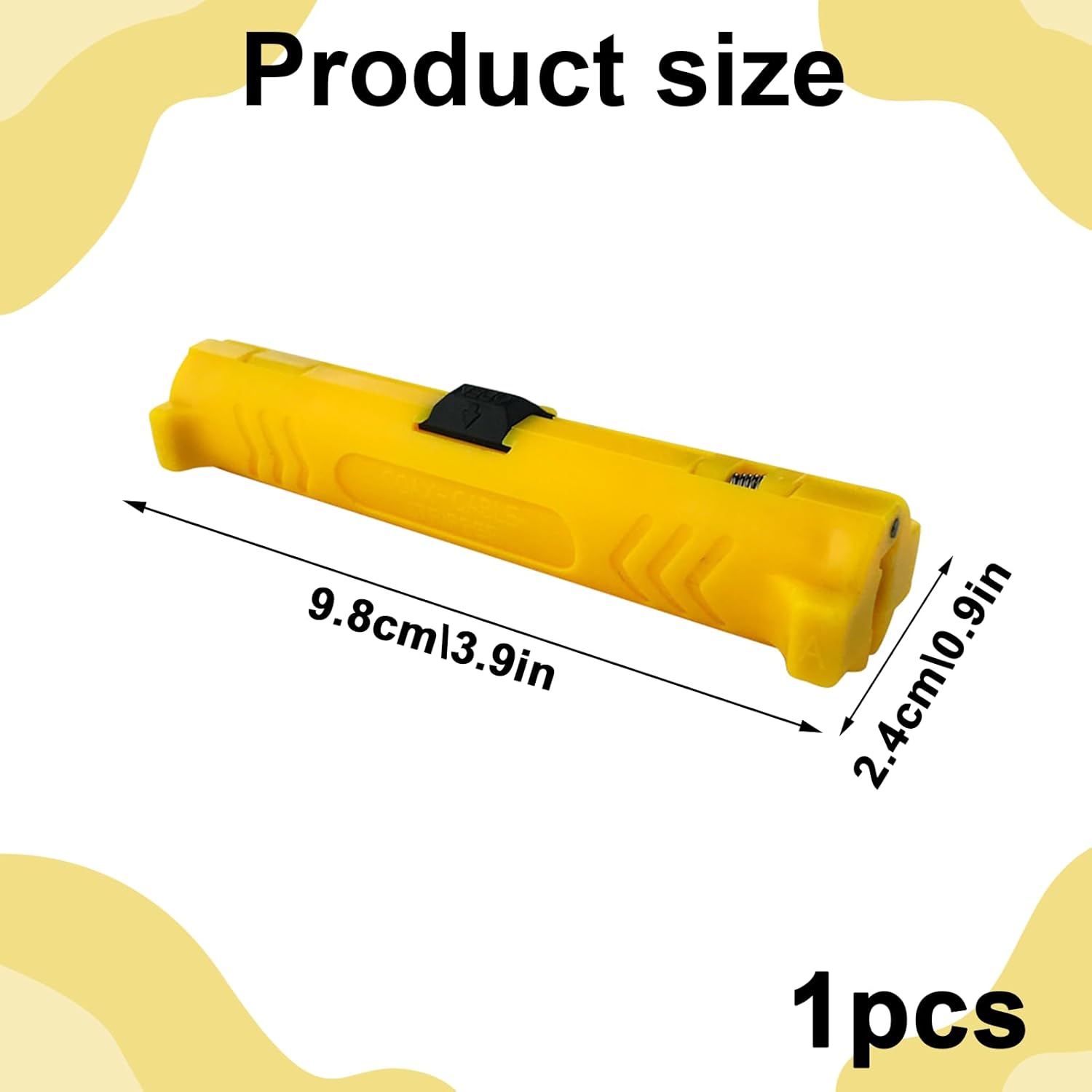 Cable Stripper Tool,Wire Strippers,Wire Strippers Electrical,1CM Stripping Diameter Portable Cable Cutter for Common Coax Cables(Yellow) - Image 2