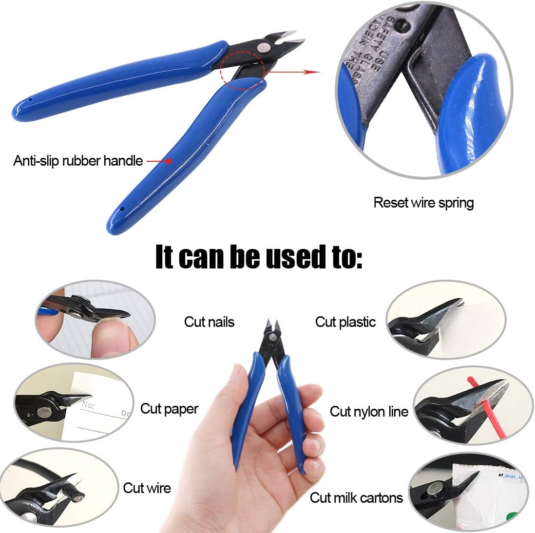Glarks Coax Cable Crimper Tool Kit, RG6 Coaxial Compression Crimping Tool with Double Blades Cable Stripper and Wire Cutter, with 10pcs F Compression Connector - Image 5