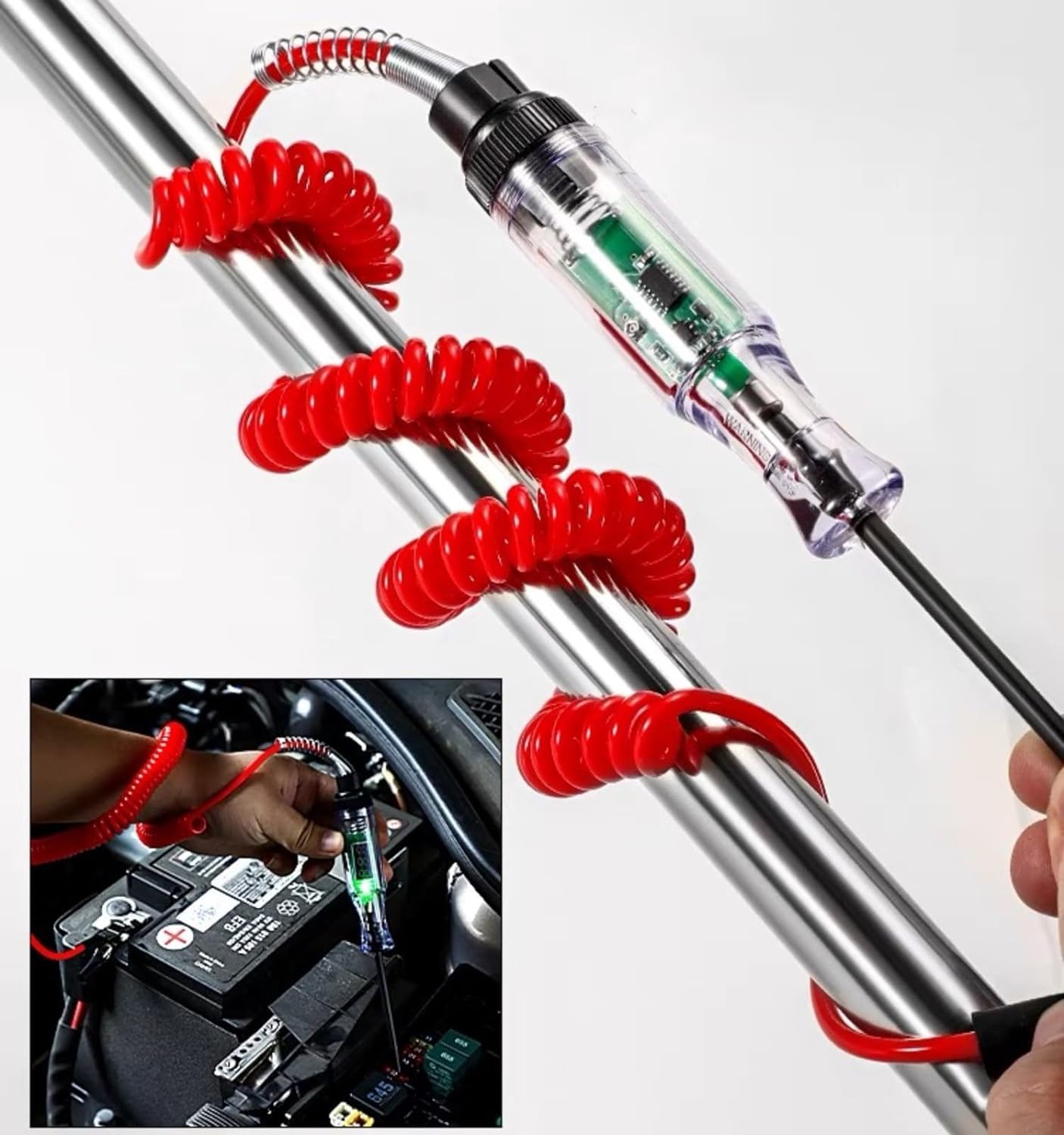 Circuit Tester, 3-70v Dc Voltage Tester with Digital Test Light Flashlight Measures Polarity Continuity, for Automotive Fuse Tester Wiring Circuit Checking - Image 9