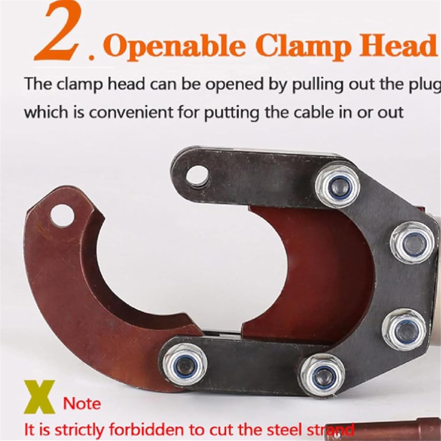 Handheld Hydraulic Cable Cutter, Hydraulic Cable Shears, Electric Ratchet Wire Cutter, for Copper, Aluminum, Steel Wire and Rope (50) - Image 6