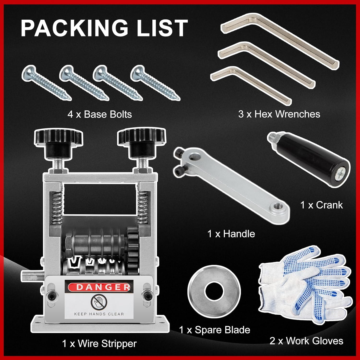 Wire Stripper Machine, Orifesio Manual Cable Stripper Machine with 6 Channel & 5 Blades, Copper Cable Stripping Tool for 3-17mm Cable, Electric Wire Stripper Tool Scrap Copper Cables Recycling - Image 8