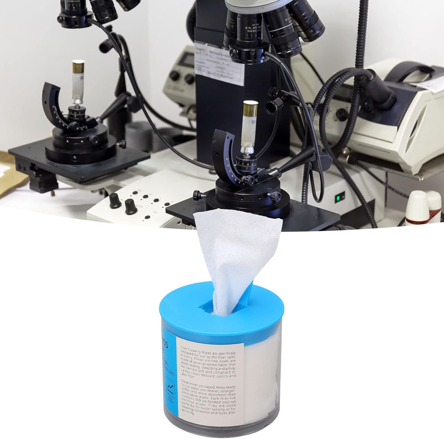100 Pieces Fiber Optic Cleaning Box Fiber Cleaner Optical Fiber Wipes Fiber Cable End Connector Cleaning Dust Free Paper - Image 8
