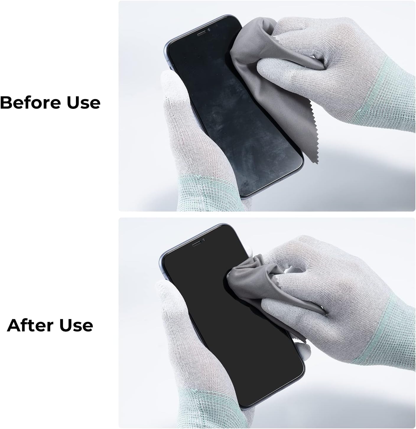 K&F CONCEPT Premium Microfiber Cleaning Cloths, Lens Cleaning Cloth for Camera Lenses, Eyeglasses, Screens, Cameras, Tablets -Washable,10 Pack,6 x 7 inches (15 x 18 cm) - Image 6