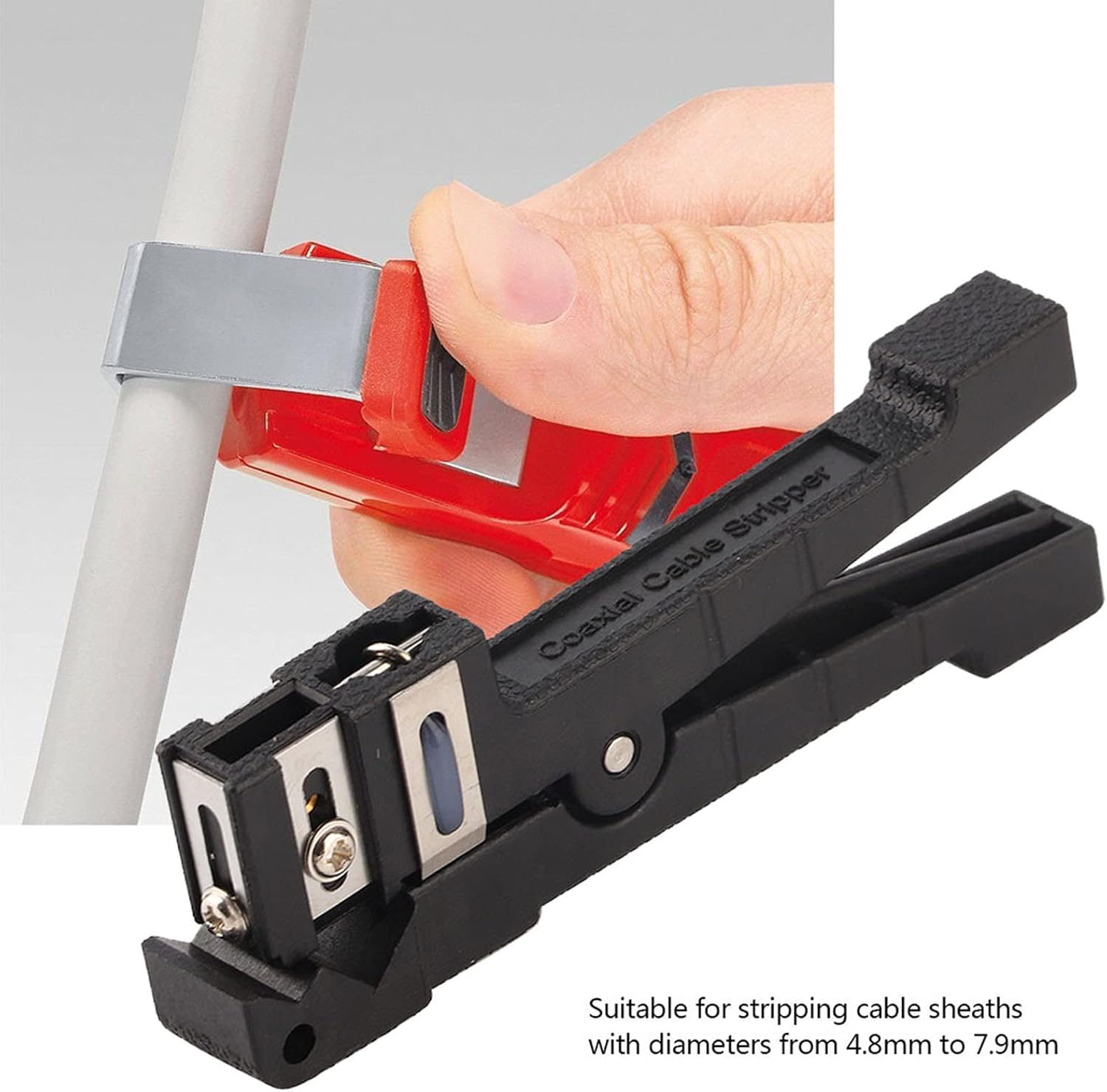 Optical Fiber Strippers, Horizontal Coaxial Cable Stripping Knife, Cable Cutter Hand Stripper Tool, 4.8mm-7.9mm Peeling Diameter, 45-165 Model, for Fiber Optic Cable Construction - Image 7