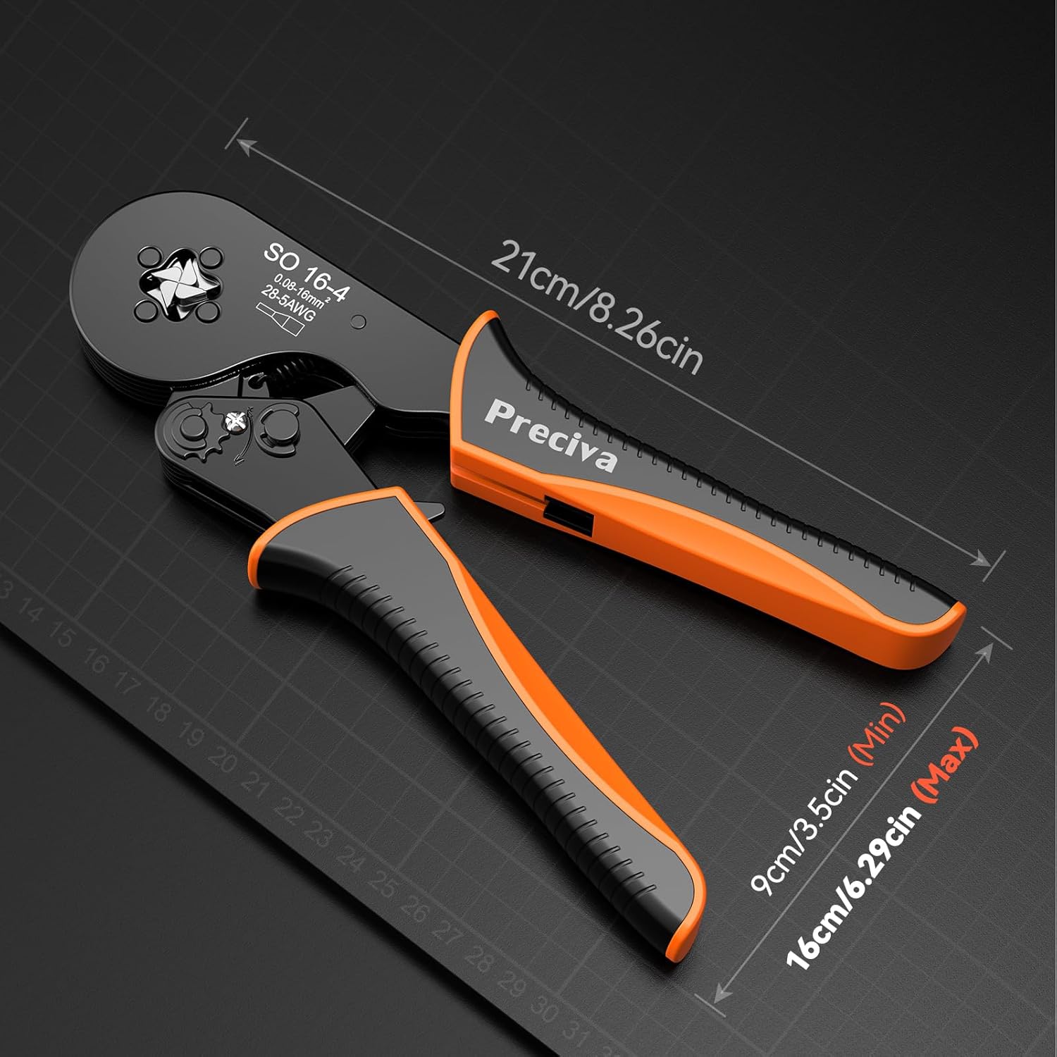 Preciva Bootlace Crimping Tool Kit, 0.08-16mm²/AWG28-5 Ferrule Crimp Toolkit with 1200pcs Connectors(300 Dual Wire Terminals), Self-Adjsutable Ratchet Crimper ToolKits - Image 6