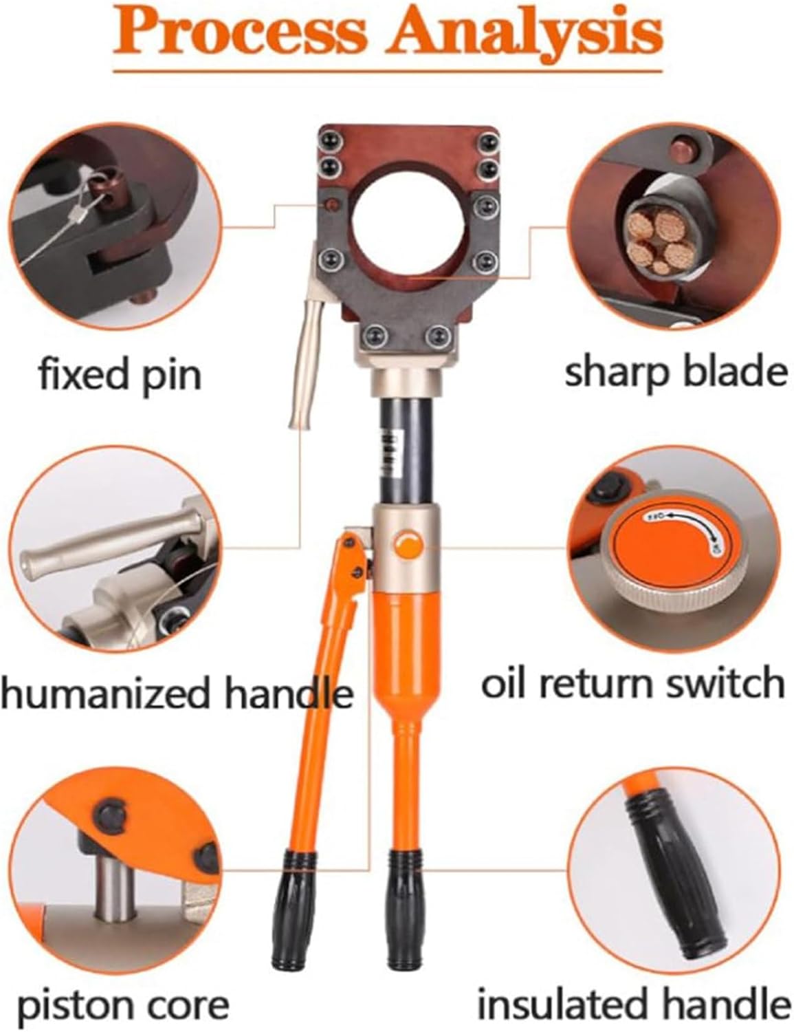 Handheld Hydraulic Cable Cutter, Hydraulic Cable Shears, Electric Ratchet Wire Cutter, for Copper, Aluminum, Steel Wire and Rope (50) - Image 4