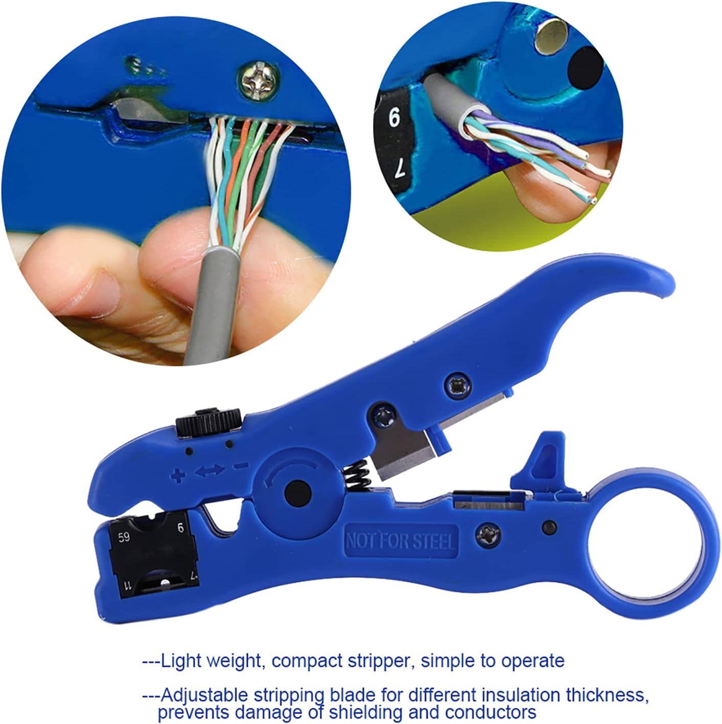 Cable Cutter Tool, Wire Cutter, Stripper Coax Coaxial Cable Stripper Stripping Tool for RG59 RG6 RG7 RG11 Wire - Image 5