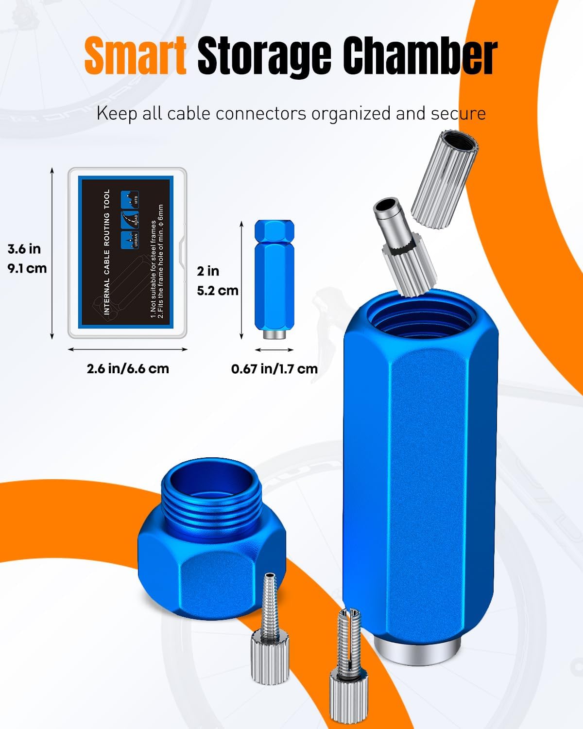 Pawfly Bike Internal Cable Routing Tool Kit with Hydraulic Hose Cutter, Compatible with 4-5.5mm Cable Housing, Hydraulic Hoses, Di2 E-Tubes & SD300 Cables, Bicycle Internal Cable Routing Tool Kit - Image 2