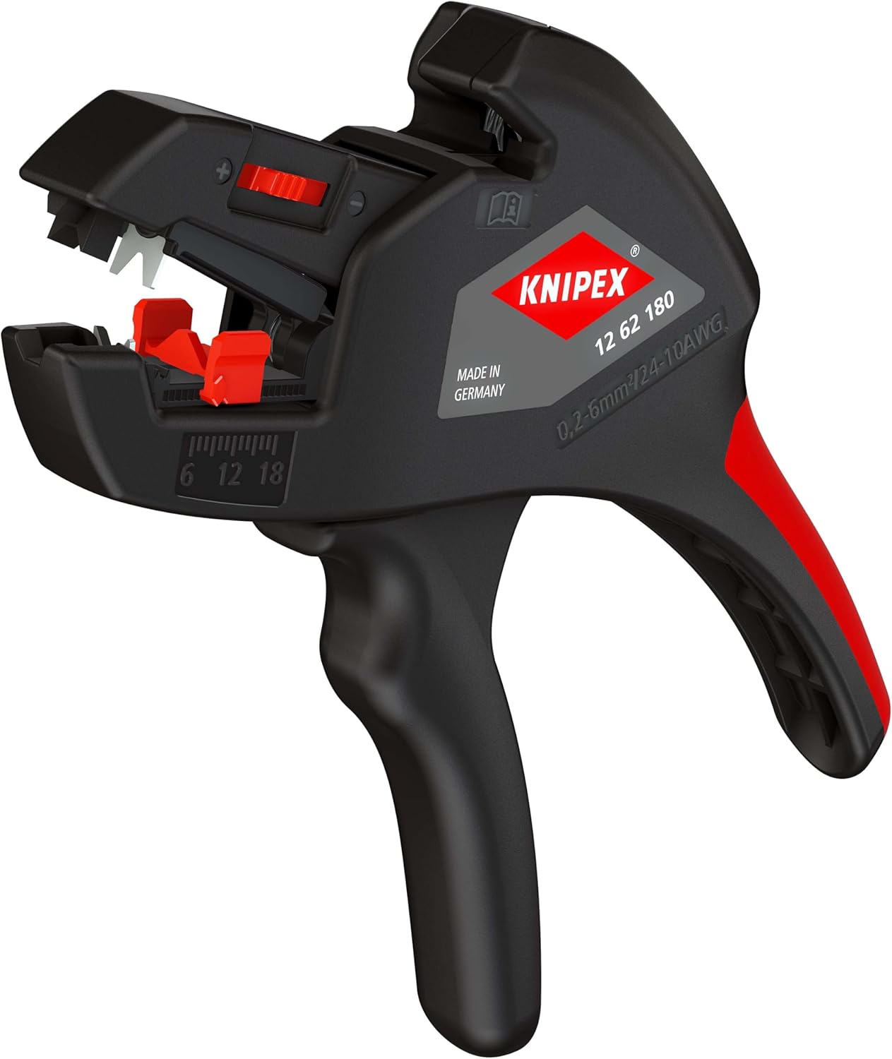 KNIPEX Automatic Insulation Stripper, 0.2-6 mm², with Fine Adjustment, Adjustable Length Stop, Wire Stripper, Wire Stripping Tool, 12 62 180 - Image 10