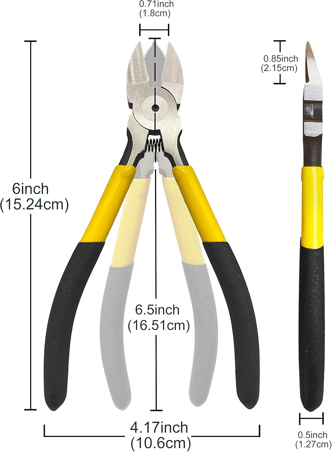 BOOSDEN 6.5 inch Side Cutters - Ultra Sharp Spring-Loaded Wire Cutter for Jewelry Making, Flush Cut Pliers, Snips - Image 2