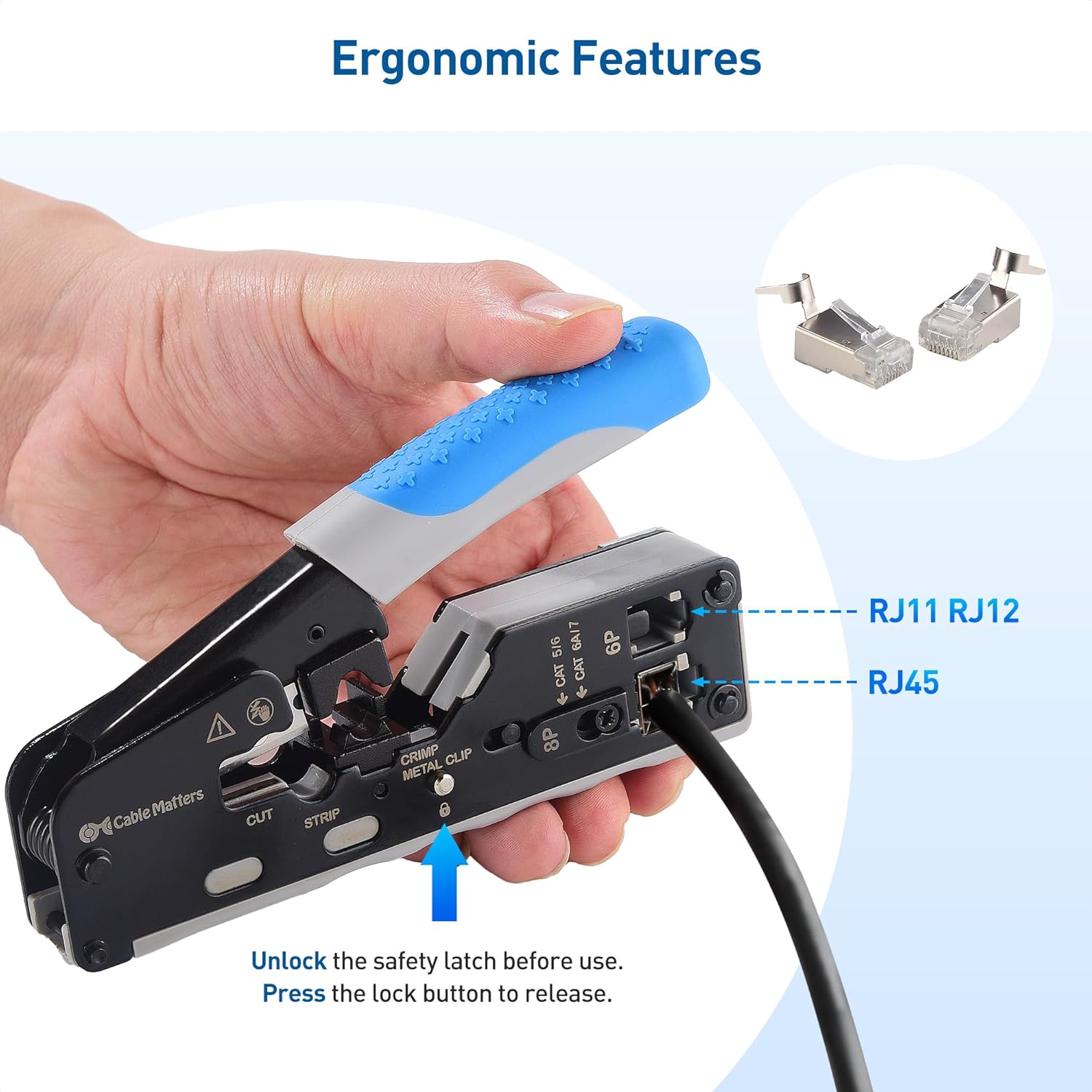 Cable Matters Modular RJ45 Crimping Tool for Shielded Pass Through Connectors - Image 5