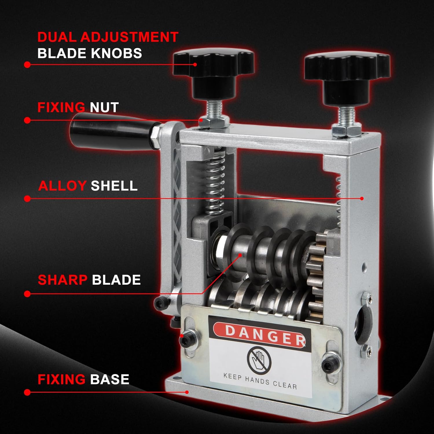 Wire Stripper Machine, Orifesio Manual Cable Stripper Machine with 6 Channel & 5 Blades, Copper Cable Stripping Tool for 3-17mm Cable, Electric Wire Stripper Tool Scrap Copper Cables Recycling - Image 7