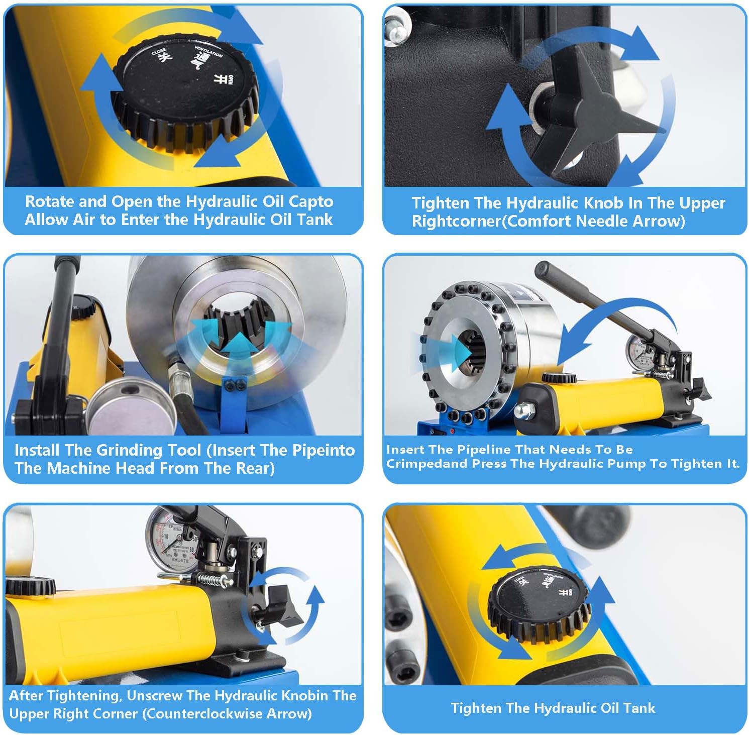 Hydraulic Hose Crimping Tool: Portable 6-25mm & 10-31mm Hose Crimping Machine with 8 Sets of Dies - Image 6