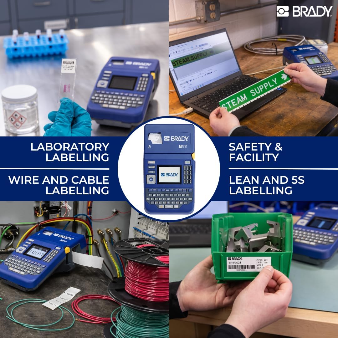 Brady M510 Portable Label Printer - Labelling Device & Label Maker Handheld - Industrial Labelling Machine for Chemical-Resistant Labels - Incl. 1 Label Cartridge and UK Power Cord - replaces BMP51 - Image 2