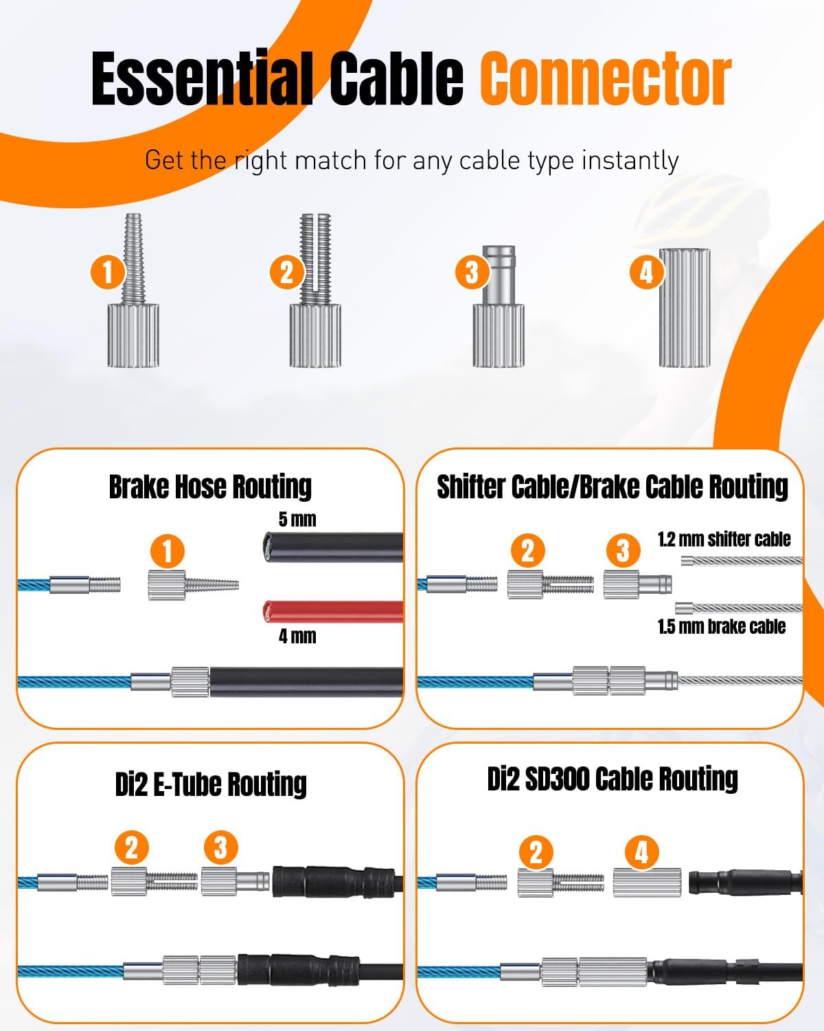 Pawfly Bike Internal Cable Routing Tool Kit with Hydraulic Hose Cutter, Compatible with 4-5.5mm Cable Housing, Hydraulic Hoses, Di2 E-Tubes & SD300 Cables, Bicycle Internal Cable Routing Tool Kit - Image 6