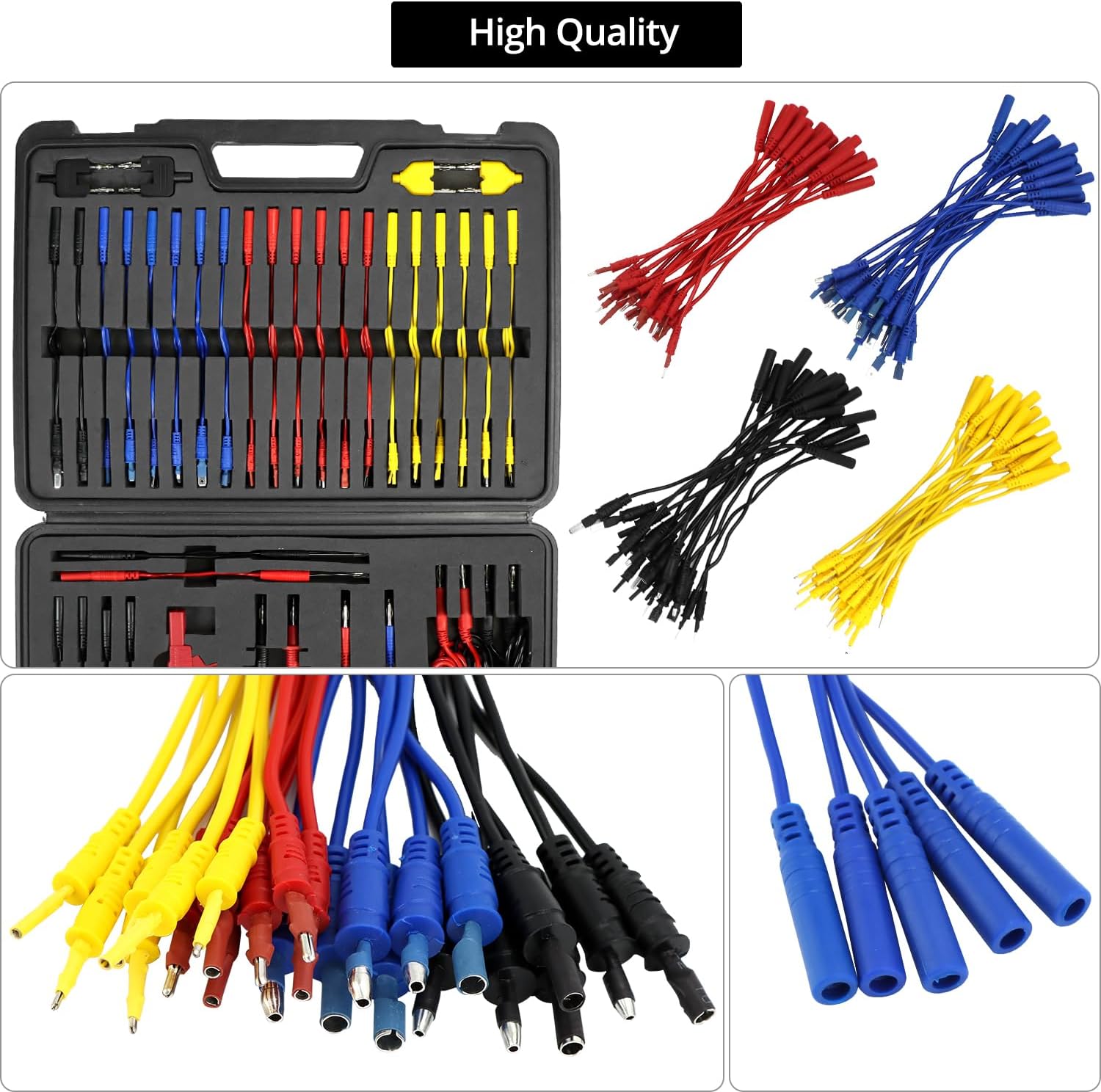 QWORK® 92 Pcs Multimeter Test Leads Kit, Multifunctional Automotive Circuit Diagnostic Kit with Alligator Clips, Probes, Terminals - Image 3