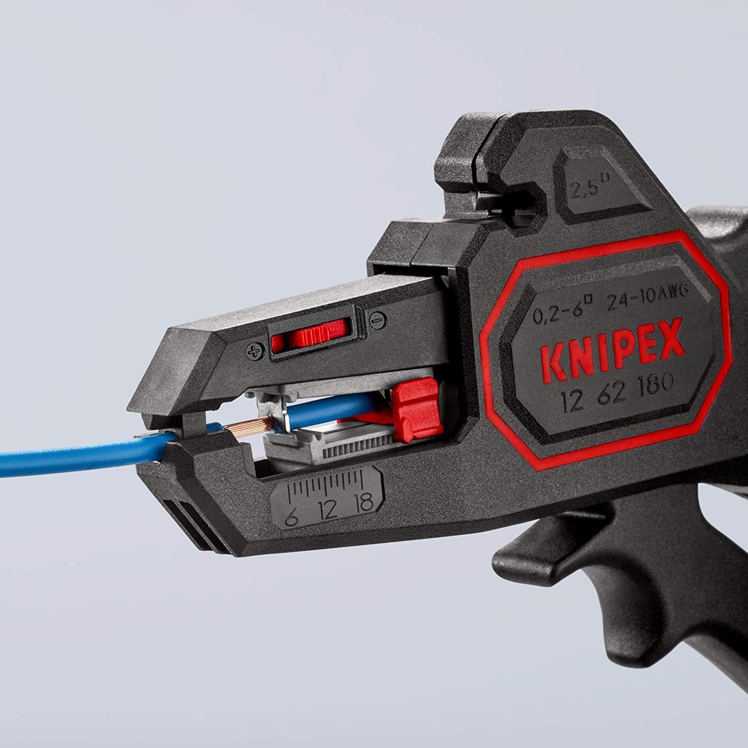 KNIPEX Automatic Insulation Stripper, 0.2-6 mm², with Fine Adjustment, Adjustable Length Stop, Wire Stripper, Wire Stripping Tool, 12 62 180 - Image 11