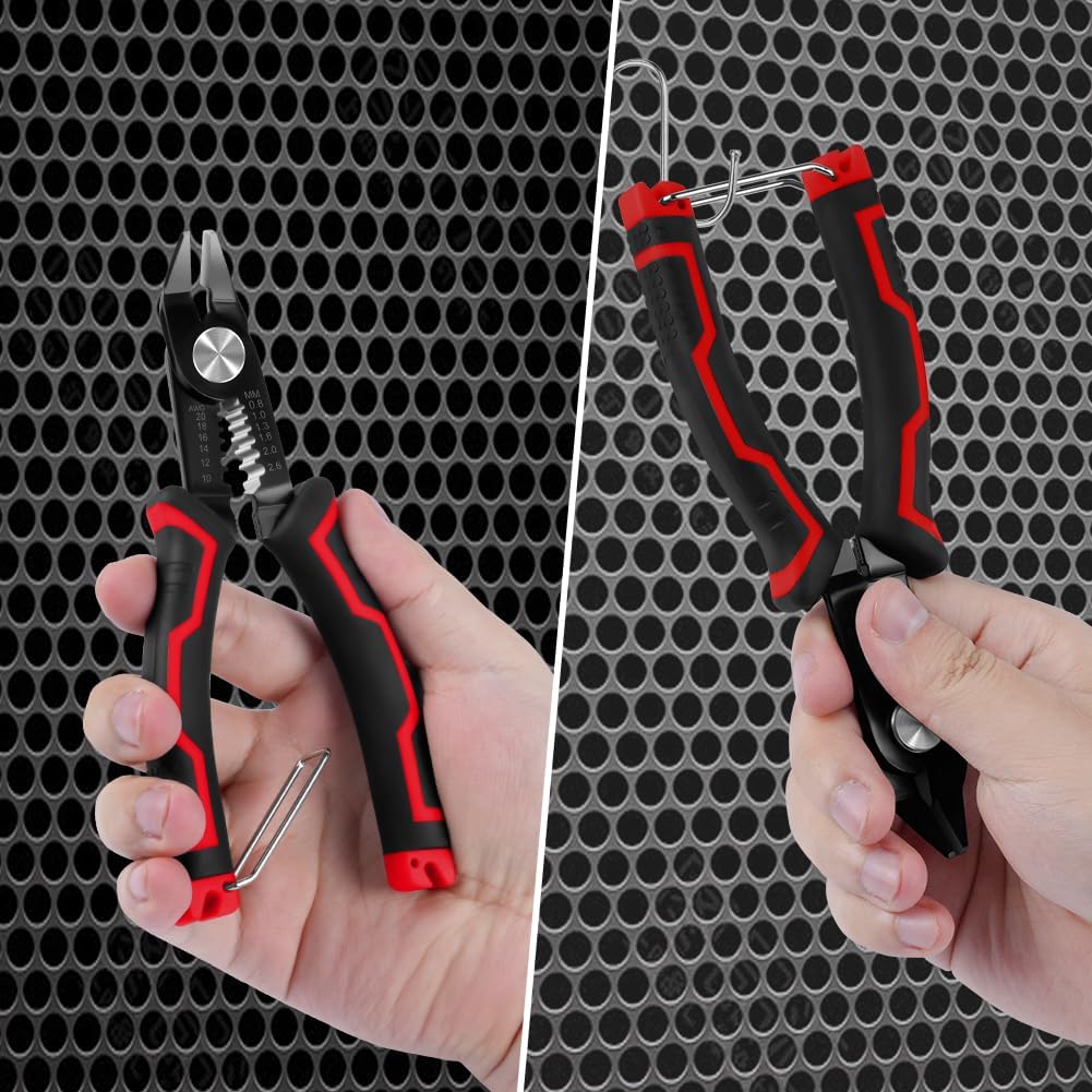 Wire Cutters, 3 in-1 Cable Cutters for 10-20 AWG Stranded, Hidden Spring, Non-Slip Handle, Safety Lock, Side Cutter for Electronics, Electrical Repair, Appliance, DIY, Circuit Boards - Image 7