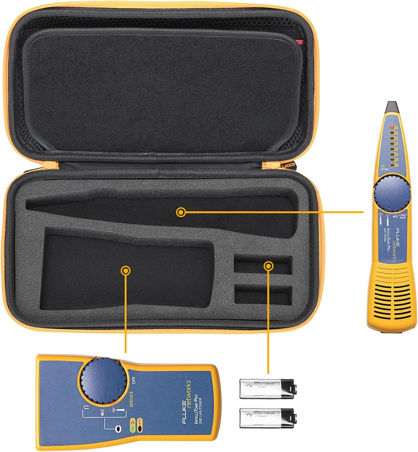RLSOCO Hard Case Compatible with Fluke Networks MT-8200-60-KIT IntelliTone 200 LAN Toner and Probe Kit - Image 2