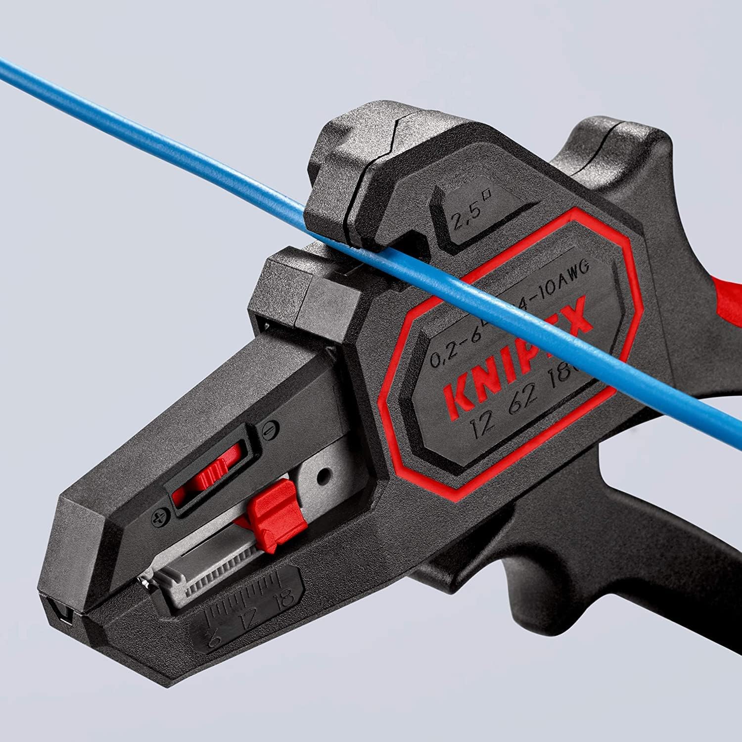 KNIPEX Automatic Insulation Stripper, 0.2-6 mm², with Fine Adjustment, Adjustable Length Stop, Wire Stripper, Wire Stripping Tool, 12 62 180 - Image 12