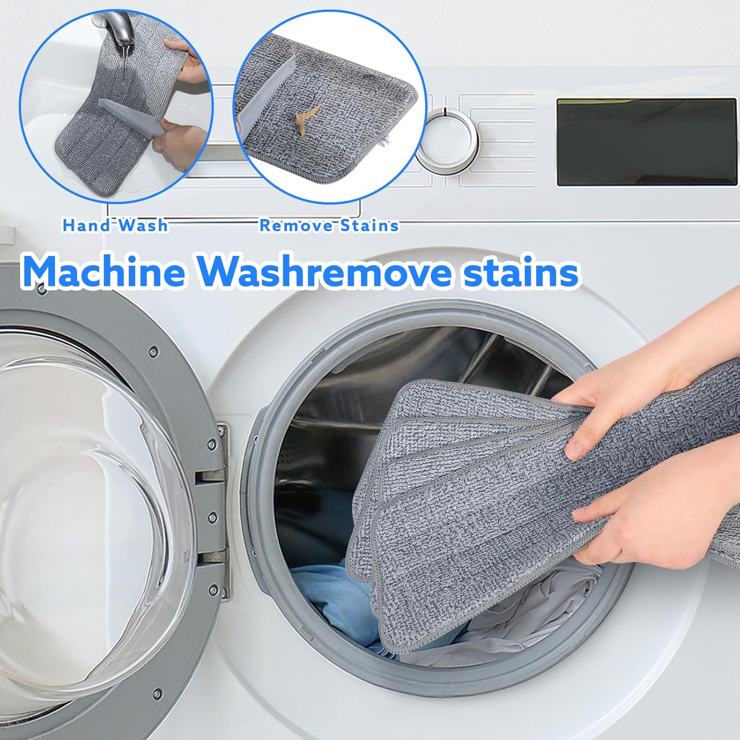 Microfiber Mop for Cleaning Floors, 140CM Flat Wet Dry Dust Mop with 4 Washable Pads for Laminate Hardwood Wooden Wall Hard Bathroom Kitchen - Image 6