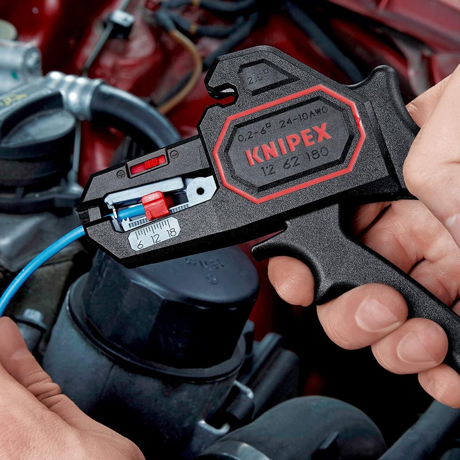KNIPEX Automatic Insulation Stripper, 0.2-6 mm², with Fine Adjustment, Adjustable Length Stop, Wire Stripper, Wire Stripping Tool, 12 62 180 - Image 14
