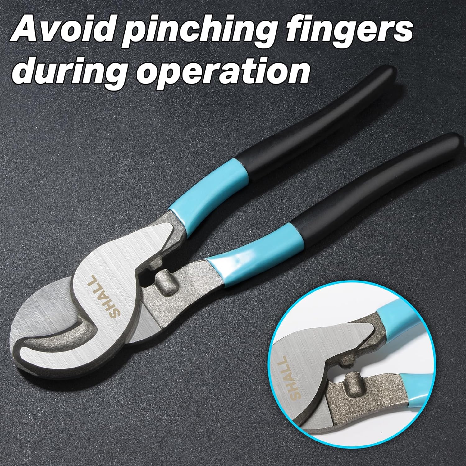 SHALL Cable Wire Cutters,9.44 inches/240 mm,High Hardness Wire Cable Cutting Tools with Anti-Slip Handle,Ideal for Clean Copper Wire Cable Cutting and Stripping - Image 5