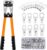 Battery Cable Crimping Tool for 6/10/16/25/35/50 mm² Battery Copper Ring Terminals,Copper Lugs, Heavy Duty Crimper for Wire Lugs (HX50B Crimper+60Terminals)