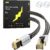 Cat8 Ethernet Cable 1M, High Speed Gigabit Nylon Braided Lan Network Cat8 Patch Cord, 40Gbps 2000Mhz RJ45 Flat Cable Shielded, Indoor&Outdoor for Modem/Router/switch, Faster than Cat5e/Cat6/Cat7