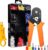 Professional Crimping Tool Kit 0.5-10mm² with 1200PCS Terminal Connector Sleeves, Self-Adjustable Ratchet Crimper for Wire End Terminal Connectors, Electrical Cable Crimping Pliers Set