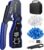 RJ45 Crimp Tool Kit Ethernet Cat 6 Crimping Tool Pass Through RJ45 Crimper with Mini Wire Stripper, 50Pcs RJ45 Cat6 Pass-Through Crystals