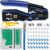 RJ45 Crimping Tool Kit Pass Through Crimper Stripper Cutter All-in-One for Cat5 Cat6 Pass Through Connector with Cable Tester 50Pcs Connectors 50Pcs Covers Mini Stripper